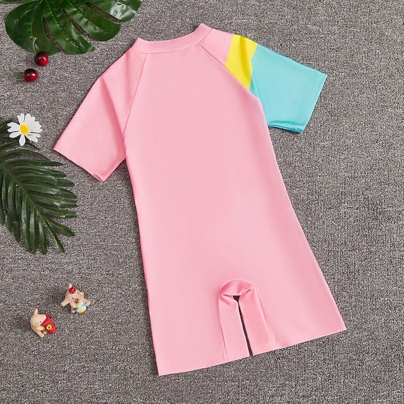 2025 Children'S Swimwear Girls' Small And Medium-Sized Children'S Swimwear Swimwear Cartoon Boys' Short-Sleeved Suit - Image 5
